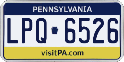 PA license plate LPQ6526