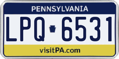 PA license plate LPQ6531