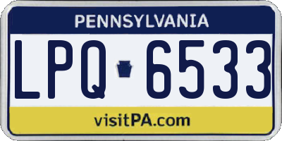 PA license plate LPQ6533