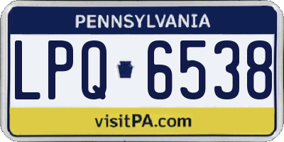 PA license plate LPQ6538