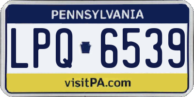 PA license plate LPQ6539