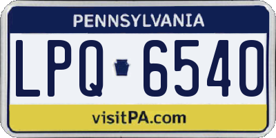 PA license plate LPQ6540