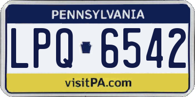PA license plate LPQ6542
