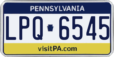 PA license plate LPQ6545
