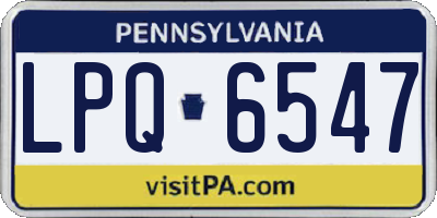 PA license plate LPQ6547