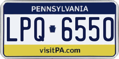 PA license plate LPQ6550