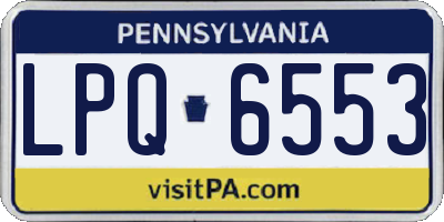 PA license plate LPQ6553