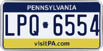 PA license plate LPQ6554
