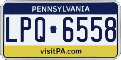 PA license plate LPQ6558