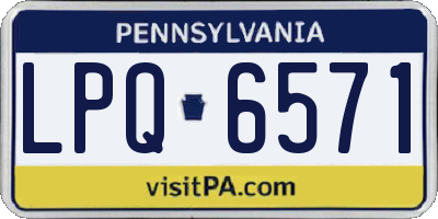 PA license plate LPQ6571