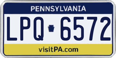 PA license plate LPQ6572