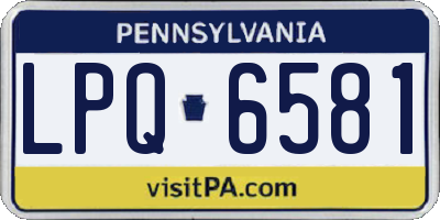 PA license plate LPQ6581