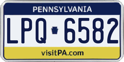 PA license plate LPQ6582