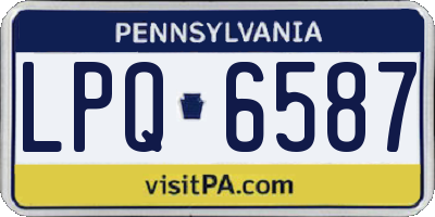 PA license plate LPQ6587