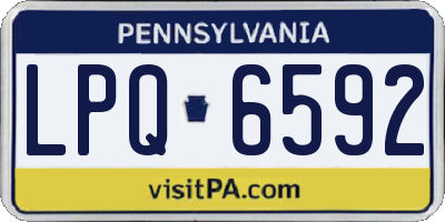 PA license plate LPQ6592