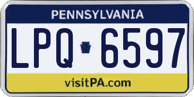 PA license plate LPQ6597