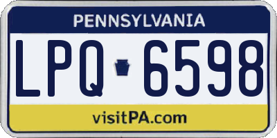 PA license plate LPQ6598