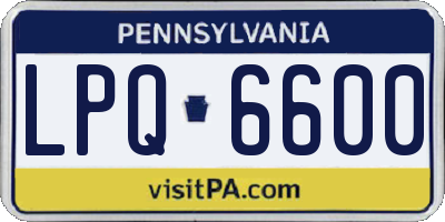 PA license plate LPQ6600