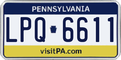 PA license plate LPQ6611
