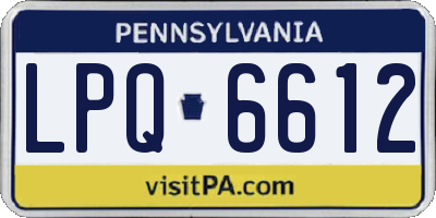 PA license plate LPQ6612