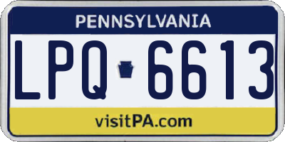 PA license plate LPQ6613