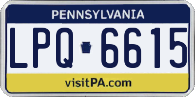PA license plate LPQ6615