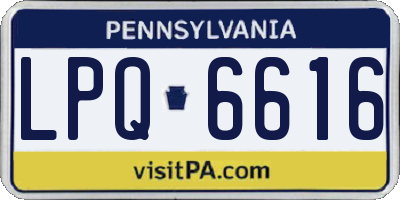 PA license plate LPQ6616