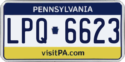 PA license plate LPQ6623