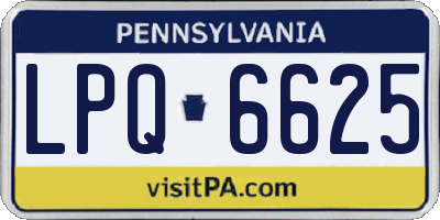PA license plate LPQ6625