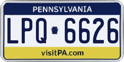 PA license plate LPQ6626