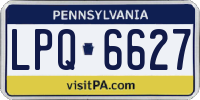 PA license plate LPQ6627