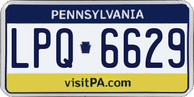 PA license plate LPQ6629