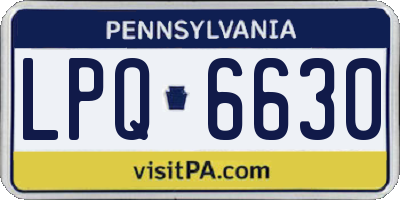 PA license plate LPQ6630