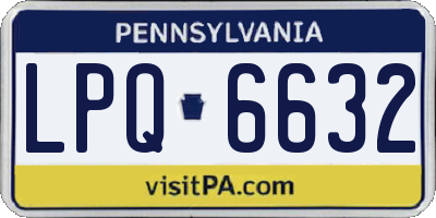 PA license plate LPQ6632