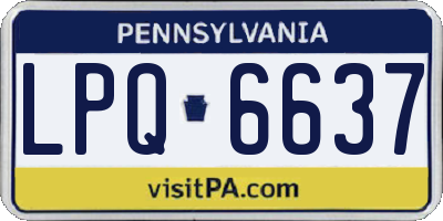 PA license plate LPQ6637