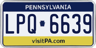 PA license plate LPQ6639