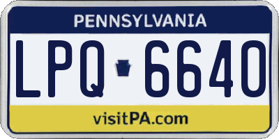 PA license plate LPQ6640