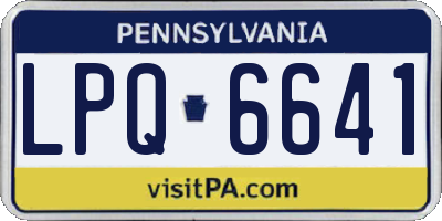 PA license plate LPQ6641