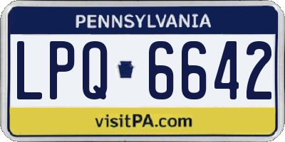 PA license plate LPQ6642