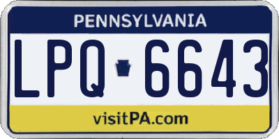 PA license plate LPQ6643