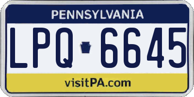 PA license plate LPQ6645