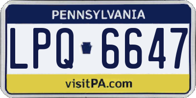 PA license plate LPQ6647