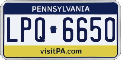 PA license plate LPQ6650