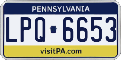 PA license plate LPQ6653