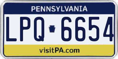 PA license plate LPQ6654