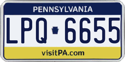 PA license plate LPQ6655
