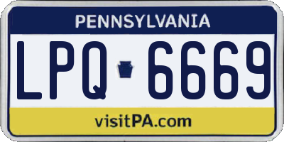 PA license plate LPQ6669