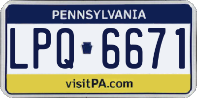 PA license plate LPQ6671
