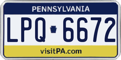 PA license plate LPQ6672