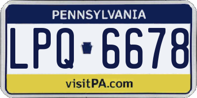 PA license plate LPQ6678